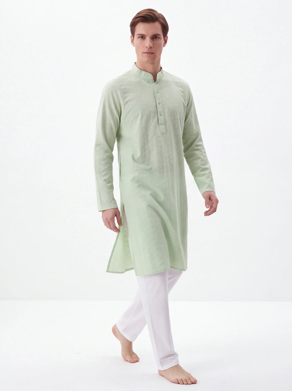 2072 - Light green Kurta with white pajama
