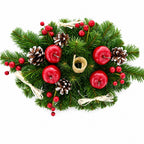 Ukrainian Candle Holder Decoration with Straw Bow, Apples & Pine Cones 16 Inches Christmas Decor > Centerpieces La Vie Bien Ukrainian Candle Holder Decoration with Straw Bow, Apples & Pine Cones 16 Inches