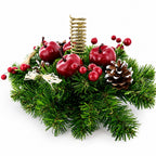 Ukrainian Candle Holder Decoration with Straw Bow, Apples & Pine Cones 16 Inches Christmas Decor > Centerpieces La Vie Bien Ukrainian Candle Holder Decoration with Straw Bow, Apples & Pine Cones 16 Inches