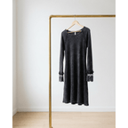 Ultimate '90s Princess Grunge Waffle Dress in Black with Lace Mesh Sleeve Detail | Y2K Mall Goth Long Sleeve Fall Winter Dress [SM-XL] Dress La Vie Bien Ultimate '90s Princess Grunge Waffle Dress in Black with Lace Mesh Sleeve Detail | Y2K Mall Goth Long Sleeve Fall Winter Dress [SM-XL]