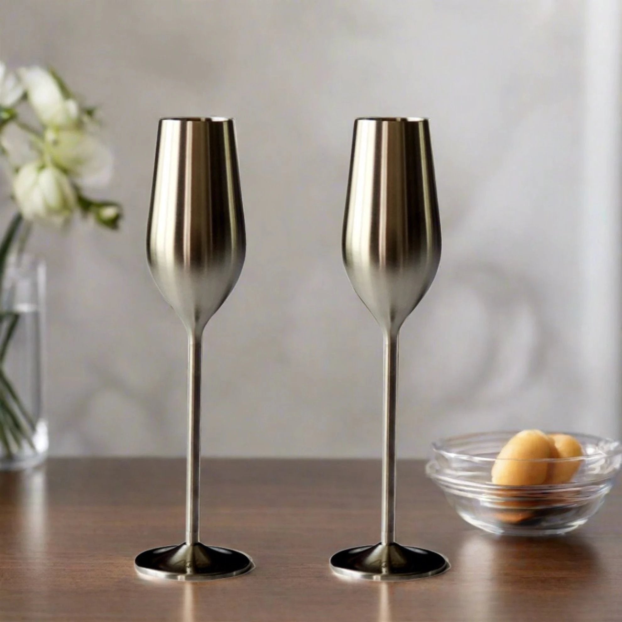 Unbreakable Champagne Flutes (Silver) by Sister.ly Drinkware