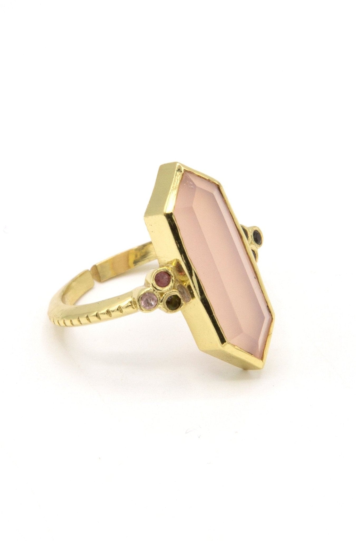 Unconditional Love Adjustable Brass Ring by Fair Anita