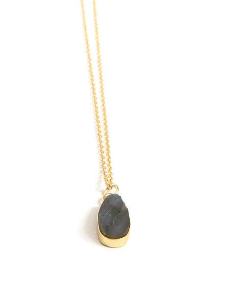 Uncut Stone Labradorite Necklace by Fair Anita
