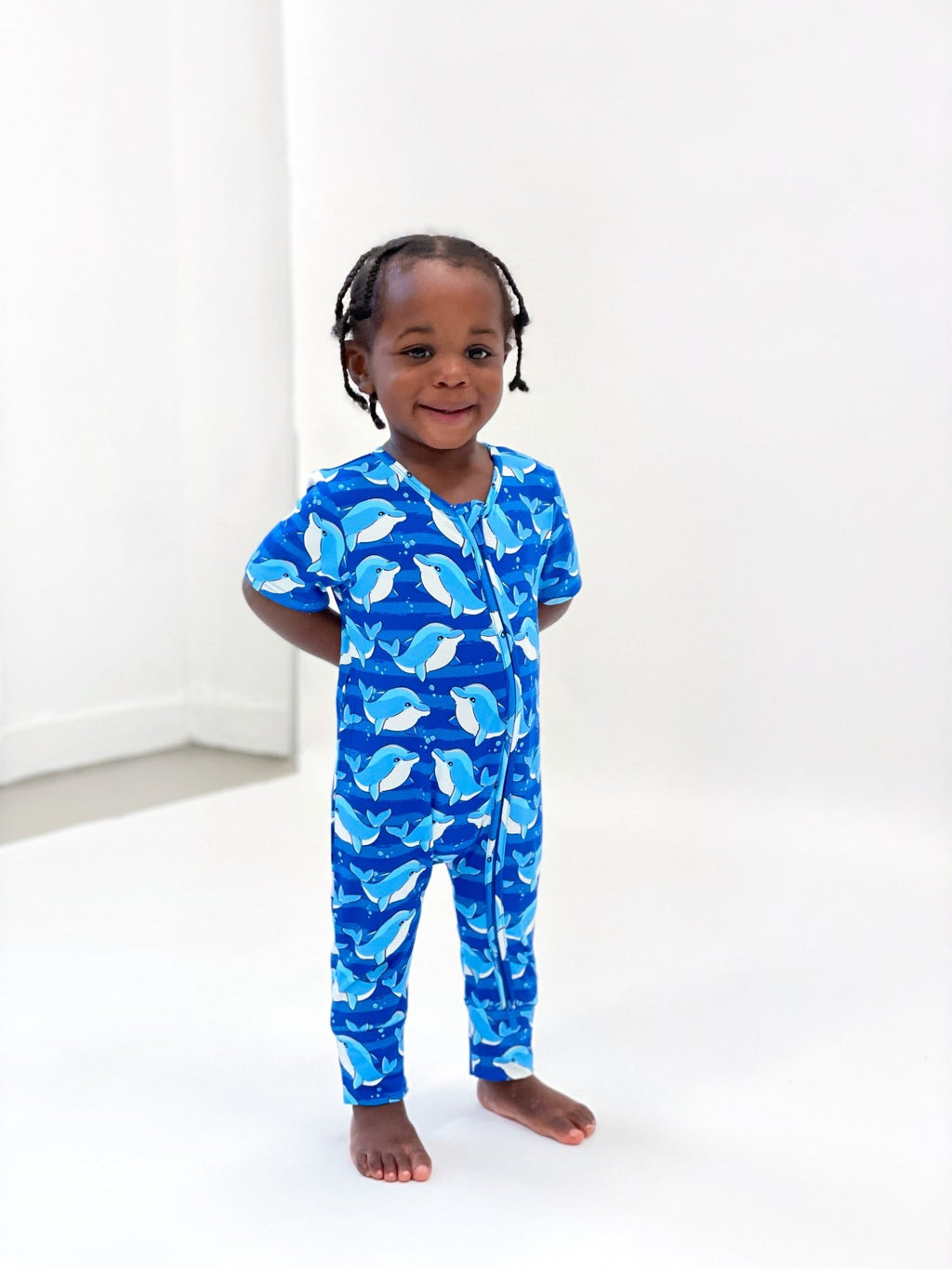 Under The Sea Ocean Water Dolphin Boys Short Sleeve Bamboo Footless Zip Romper Romper La Vie Bien Under The Sea Ocean Water Dolphin Boys Short Sleeve Bamboo Footless Zip Romper