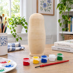 Unfinished Wooden Nesting Doll DIY Craft Blank for Painting 6.75 Inches Nesting Dolls > Unfinished La Vie Bien Unfinished Wooden Nesting Doll DIY Craft Blank for Painting 6.75 Inches