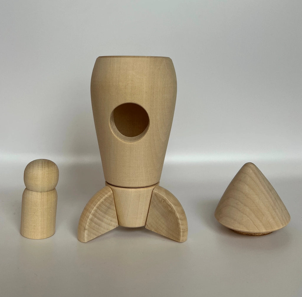 Unfinished Wooden Rocket Ship by PoppyBabyCo