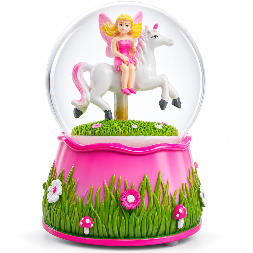 Unicorn Carousel with Fairy Musical Water Snow Globe Snow Globes > Fairy Tales La Vie Bien Unicorn Carousel with Fairy Musical Water Snow Globe