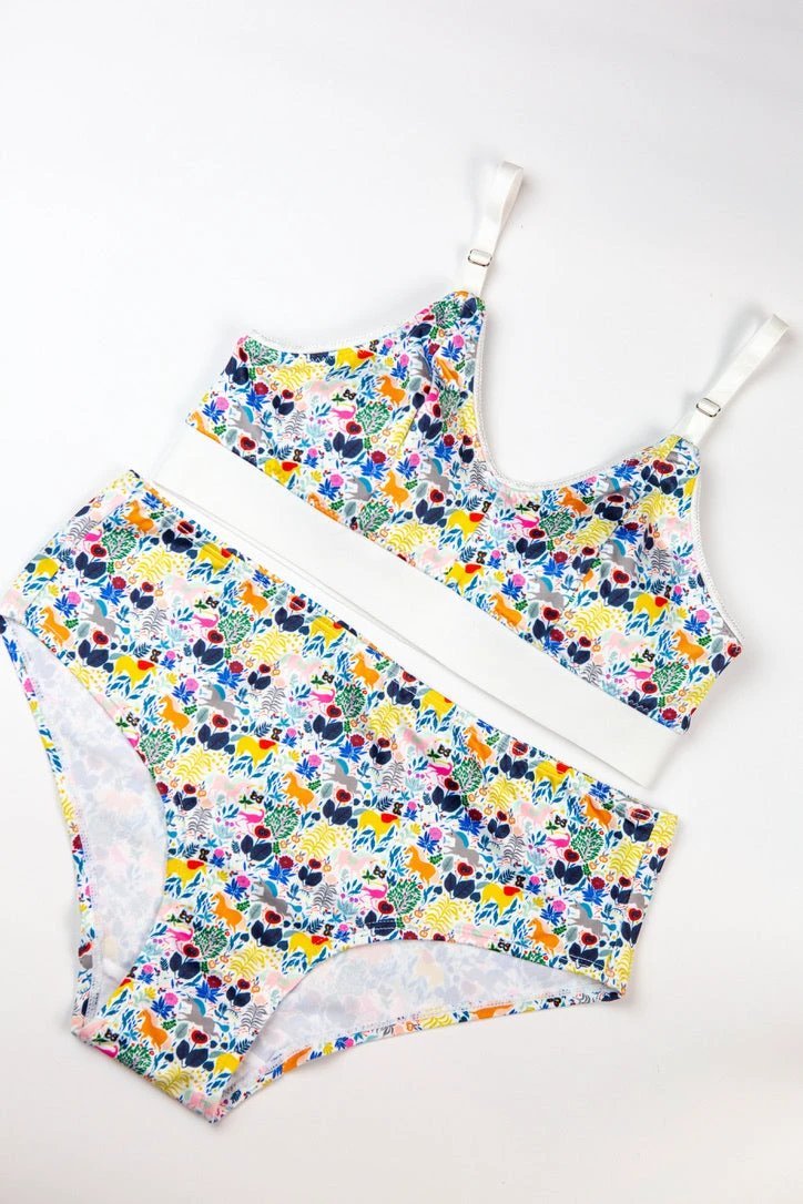 Unicorn Garden Print Bra by wearswoop.com