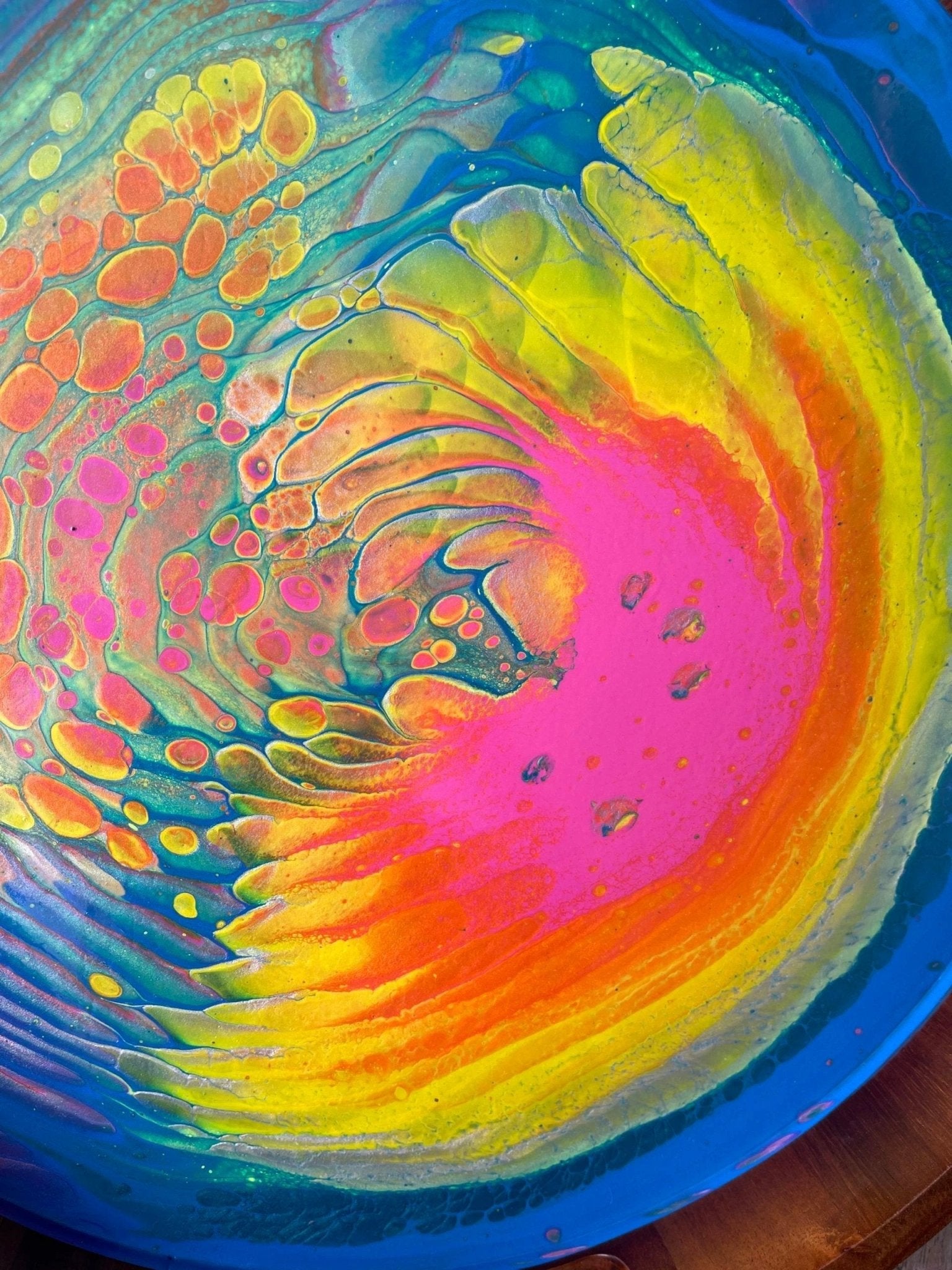 Unicorn Medium Round Acacia Wood Tray