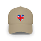Union Jack United Kingdom flag Heart Cap, Low Profile Baseball Hat Hats La Vie Bien Union Jack United Kingdom flag Heart Cap, Low Profile Baseball Hat