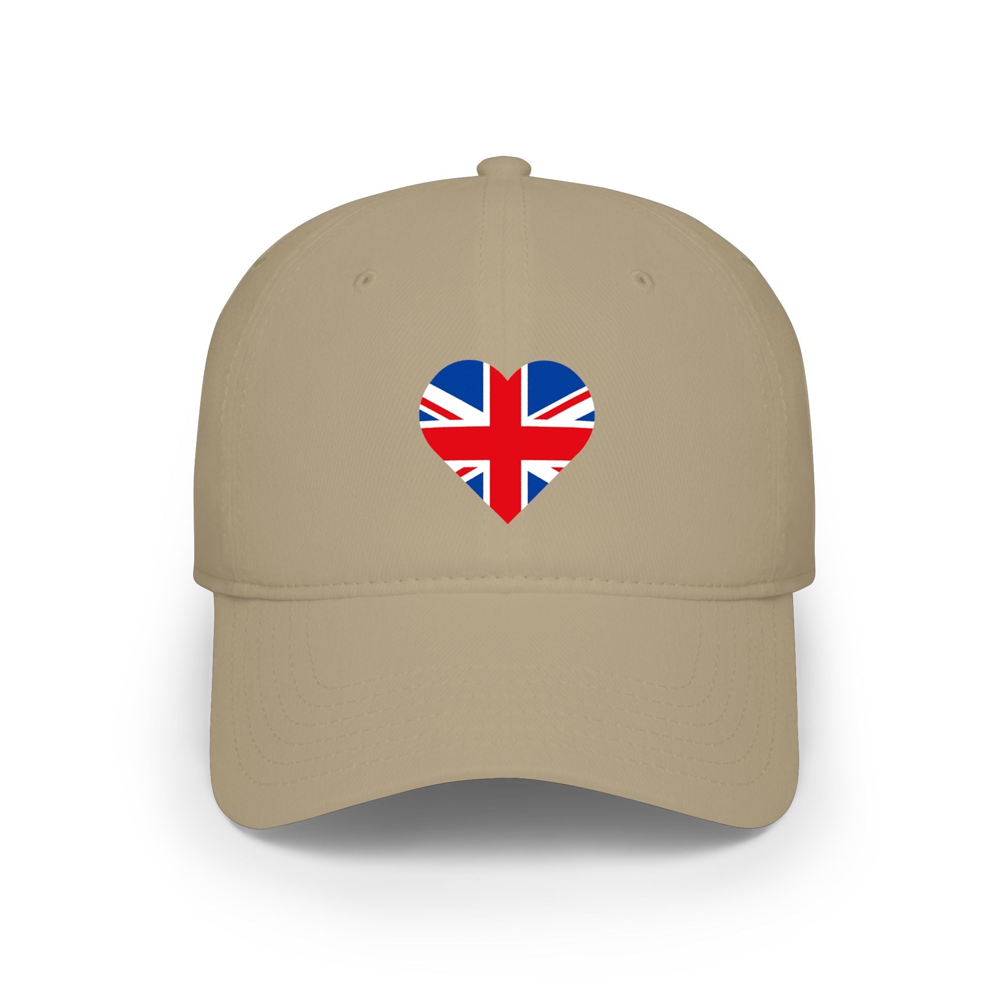 Union Jack United Kingdom flag Heart Cap, Low Profile Baseball Hat Hats La Vie Bien Union Jack United Kingdom flag Heart Cap, Low Profile Baseball Hat