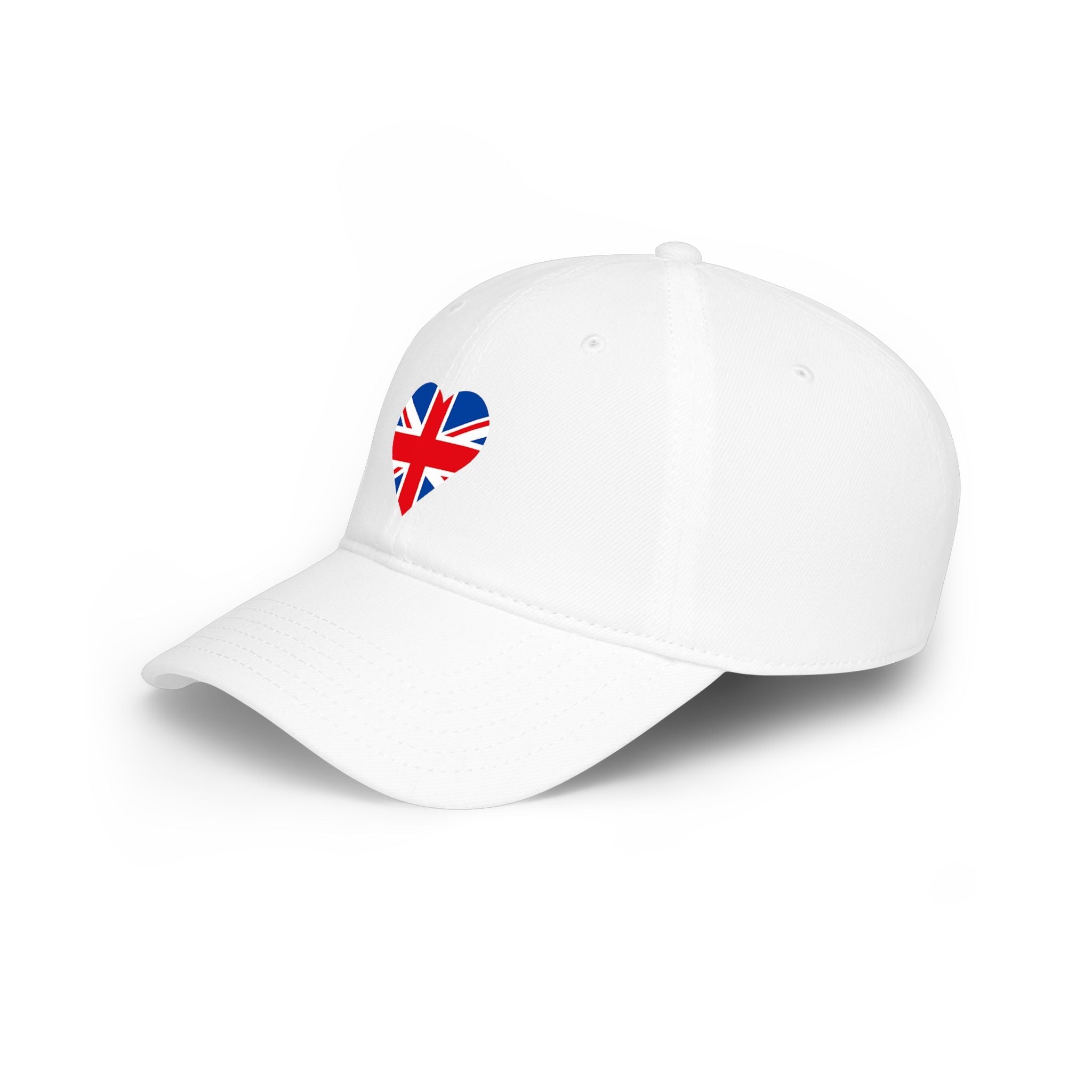 Union Jack United Kingdom flag Heart Cap, Low Profile Baseball Hat Hats La Vie Bien Union Jack United Kingdom flag Heart Cap, Low Profile Baseball Hat