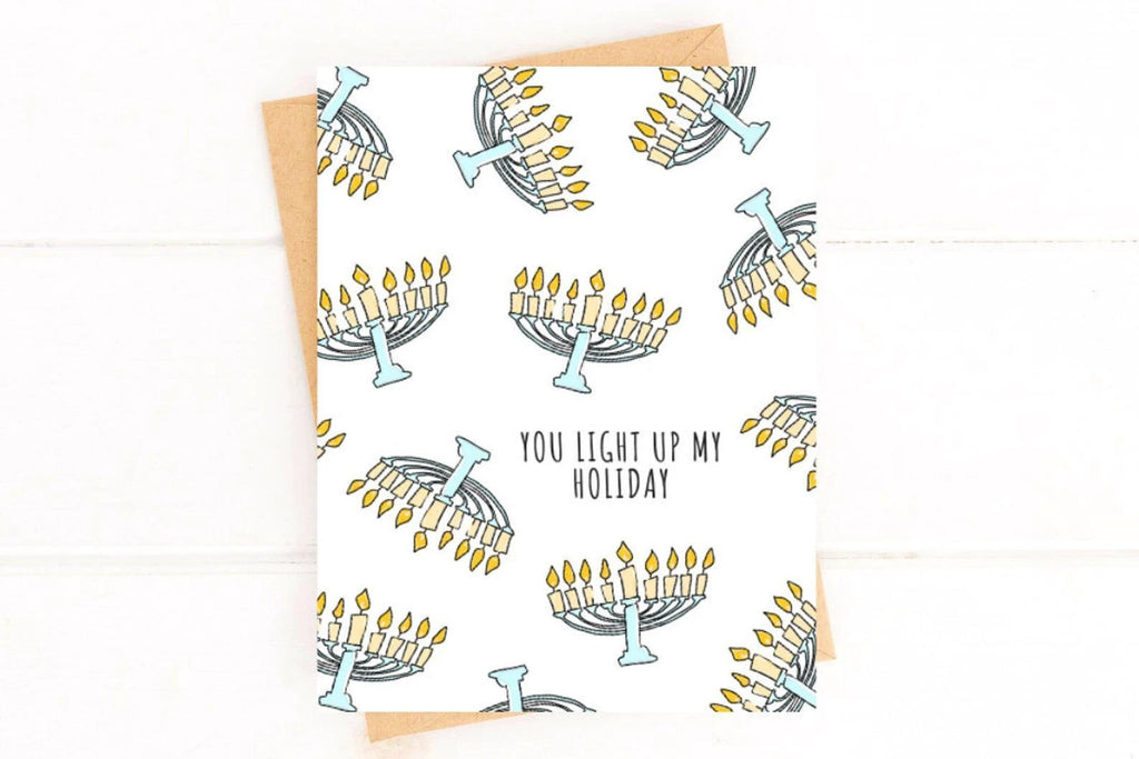 Unique Hanukkah Card – Simple and Modern Menorah Design by Five Dot Post