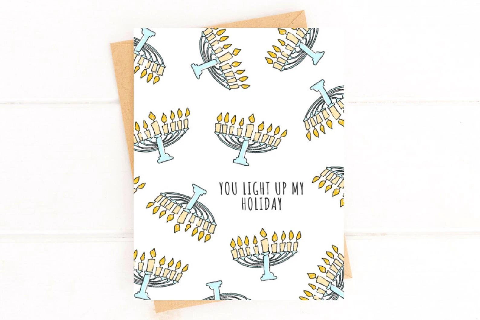 Unique Hanukkah Card – Simple and Modern Menorah Design by Five Dot Post