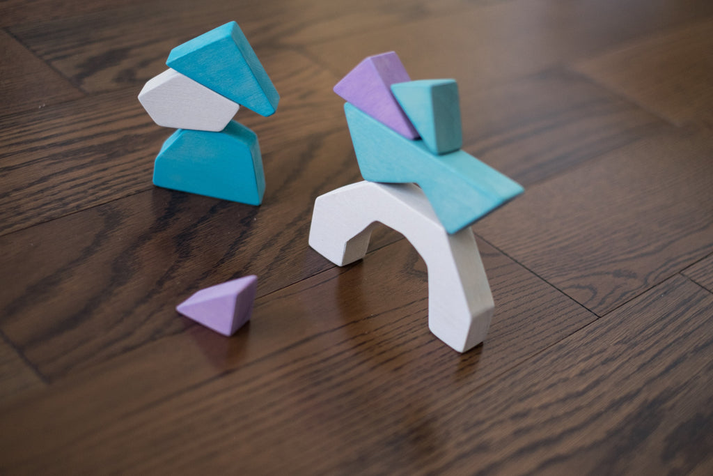 Wooden Iceberg pyramid stacker with cave