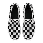 Unisex checkered black and white Slip On Shoes, mod design footwear for spring and summer Shoes La Vie Bien Unisex checkered black and white Slip On Shoes, mod design footwear for spring and summer