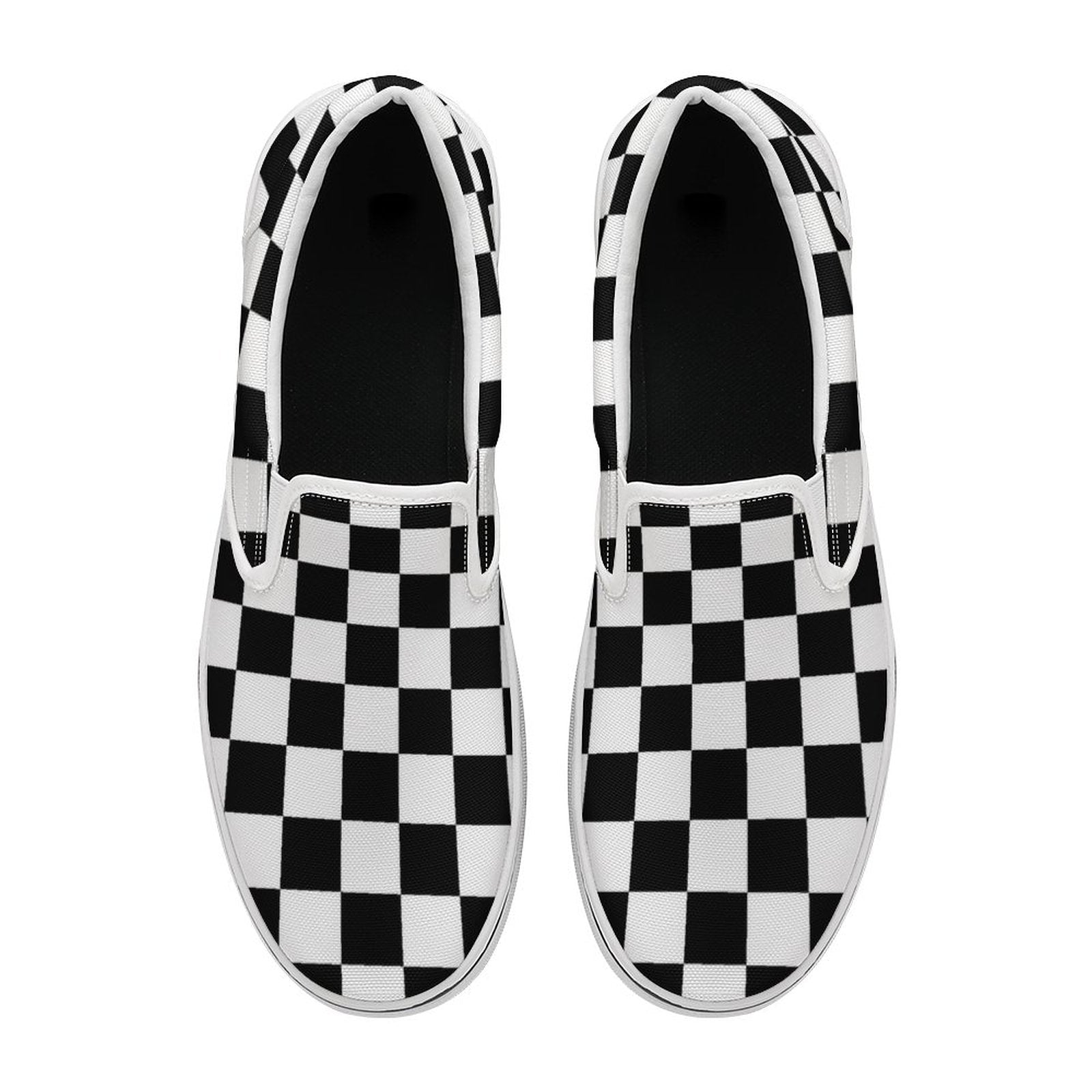 Unisex checkered black and white Slip On Shoes, mod design footwear for spring and summer Shoes La Vie Bien Unisex checkered black and white Slip On Shoes, mod design footwear for spring and summer