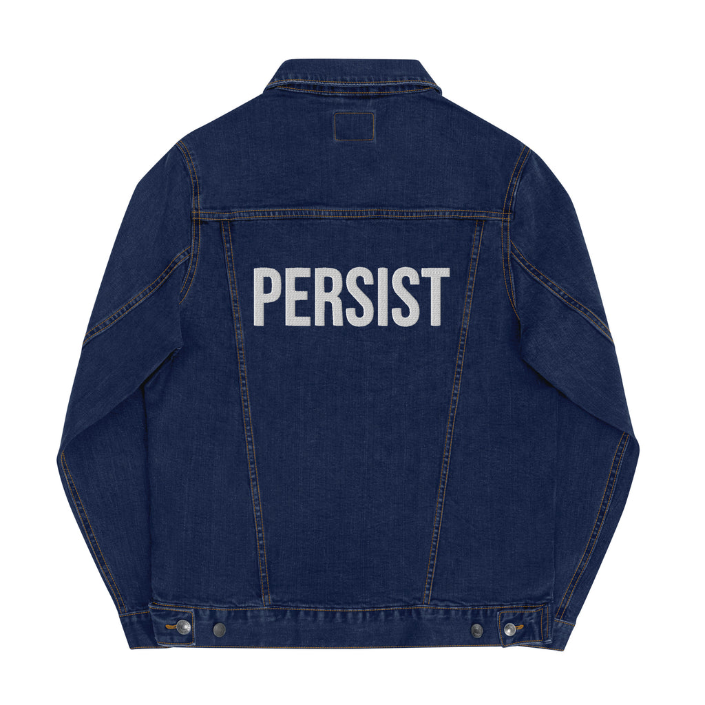 PERSIST embroidered Unisex denim jacket