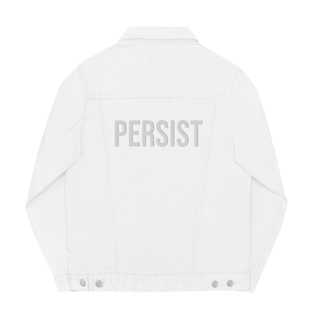 PERSIST embroidered Unisex denim jacket