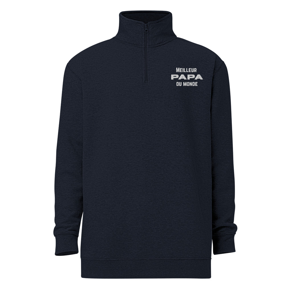 Meilleur Papa du monde embroidered fleece pullover