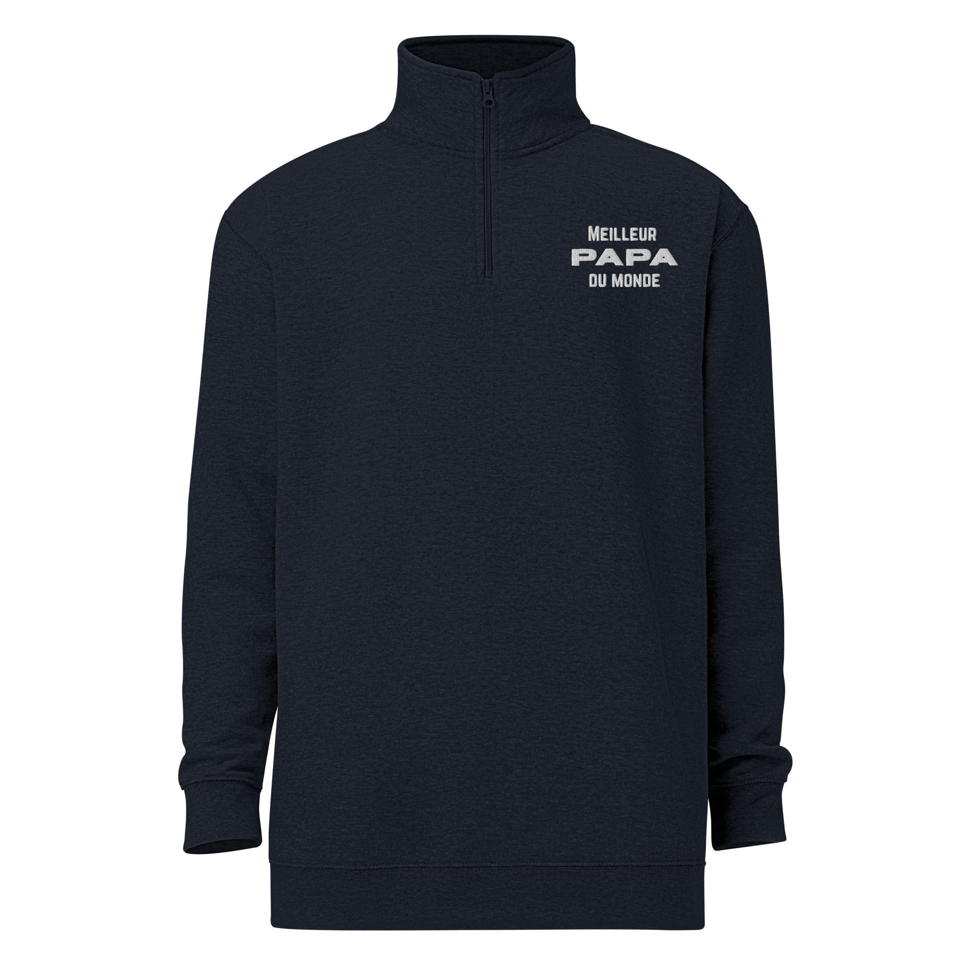 Meilleur Papa du monde embroidered fleece pullover