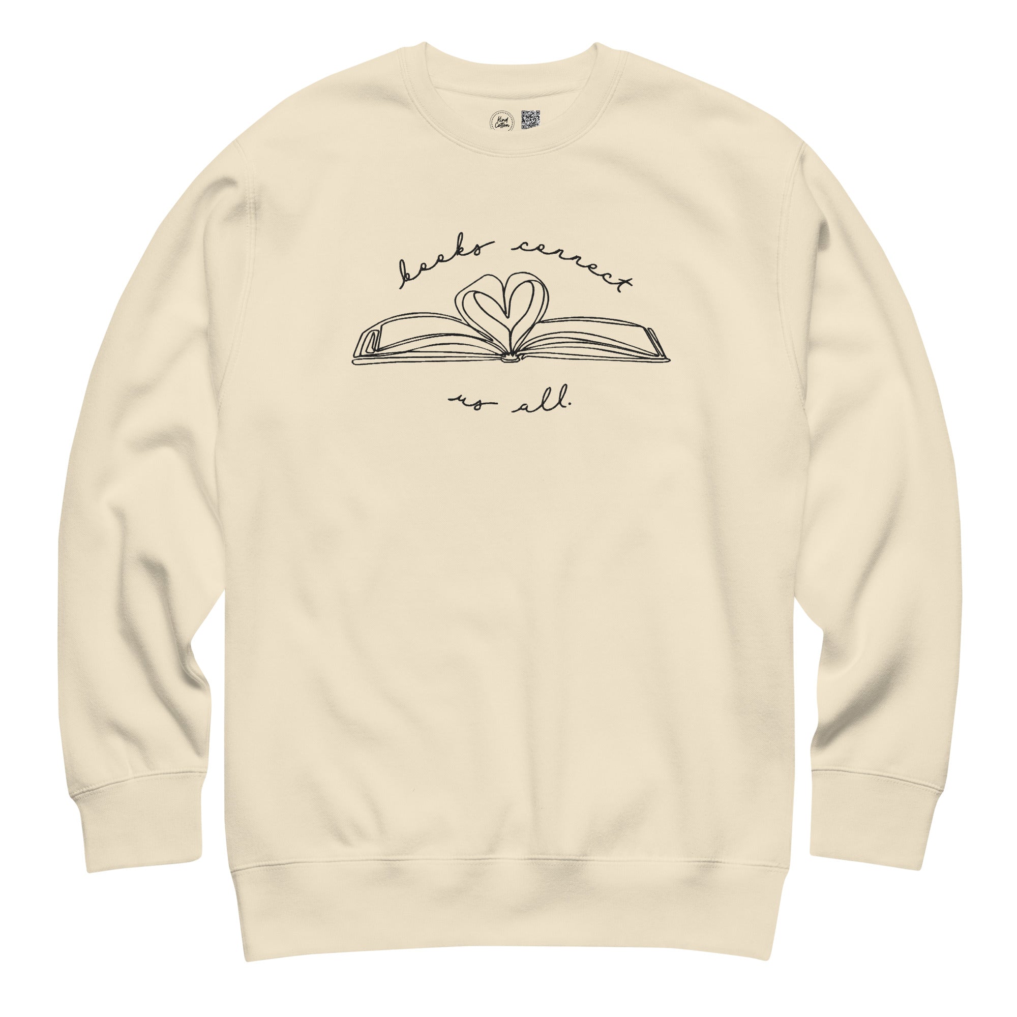 Books Connect Us All Embroidered Crewneck Sweatshirt