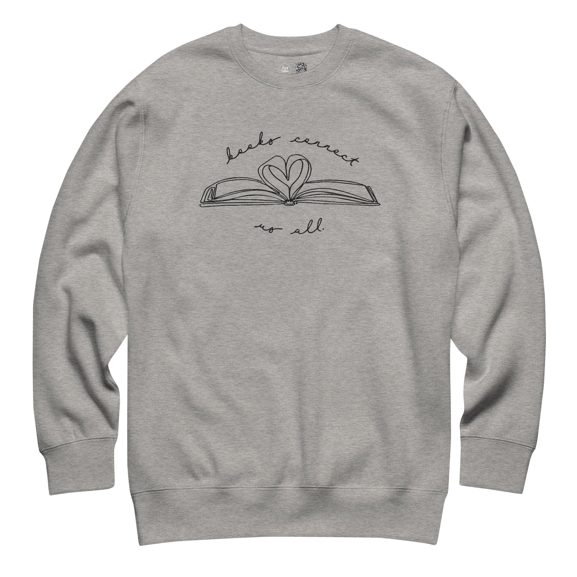 Books Connect Us All Embroidered Crewneck Sweatshirt