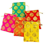 Small Potlis with Golden Design to Pack Gifts in Style - 5x7 - Set of 6