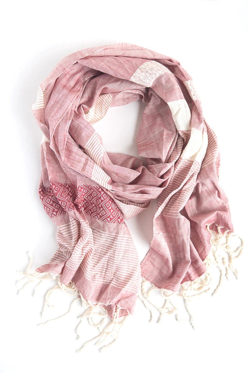Tuyen Patterned Scarf - Pink by Fair Anita