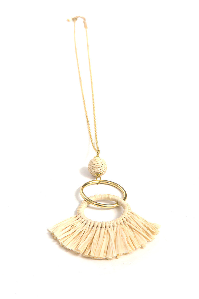 Raffia Fringe Necklace