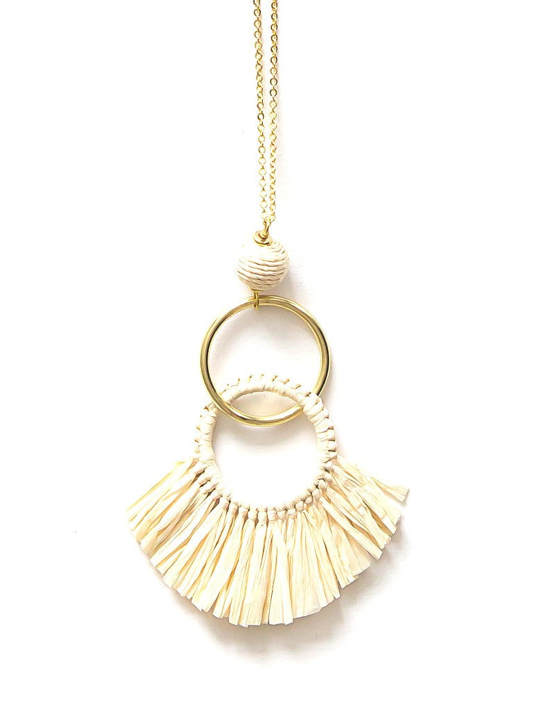 Raffia Fringe Necklace