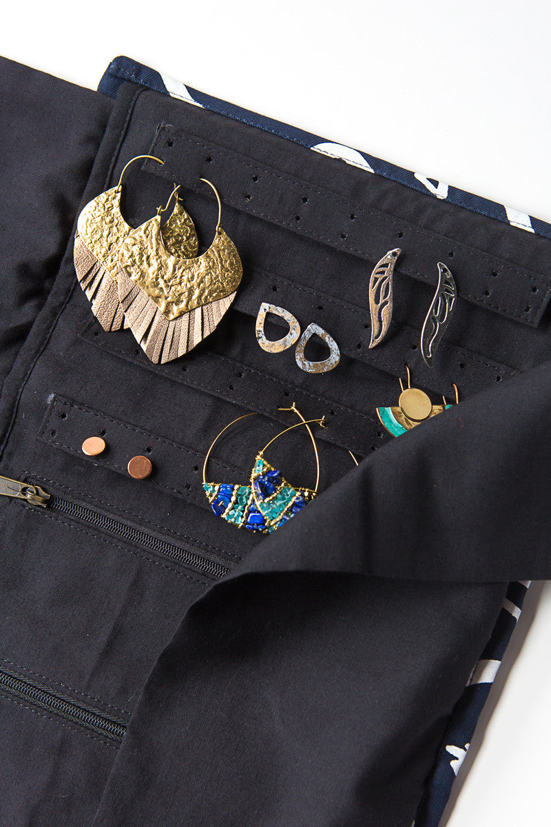 Wayfarer Jewelry Roll Travel Case - Confetti Mustard