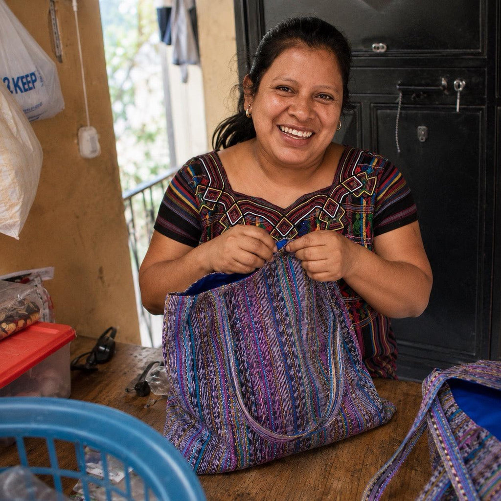 Up-cycled Corte Market Bag - Guatemala Bags La Vie Bien Up-cycled Corte Market Bag - Guatemala