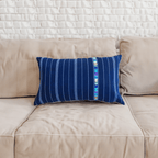 Up - cycled Denim Textile Blue Lumbar Pillow Cover - Guatemala Decor La Vie Bien Up - cycled Denim Textile Blue Lumbar Pillow Cover - Guatemala