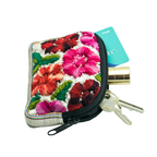 Up - cycled Half Moon Huipil Cosmetic Padded Bag with Tassel - Guatemala Bags La Vie Bien Up - cycled Half Moon Huipil Cosmetic Padded Bag with Tassel - Guatemala