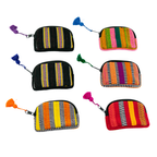 Up - cycled Half Moon Huipil Cosmetic Padded Bag with Tassel - Guatemala Bags La Vie Bien Up - cycled Half Moon Huipil Cosmetic Padded Bag with Tassel - Guatemala