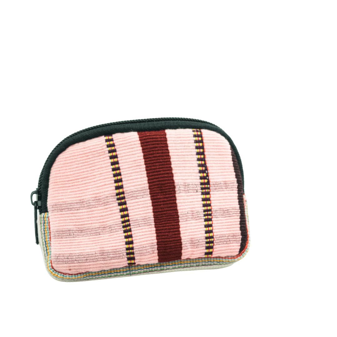 Up - cycled Half Moon Huipil Cosmetic Padded Bag with Tassel - Guatemala Bags La Vie Bien Up - cycled Half Moon Huipil Cosmetic Padded Bag with Tassel - Guatemala