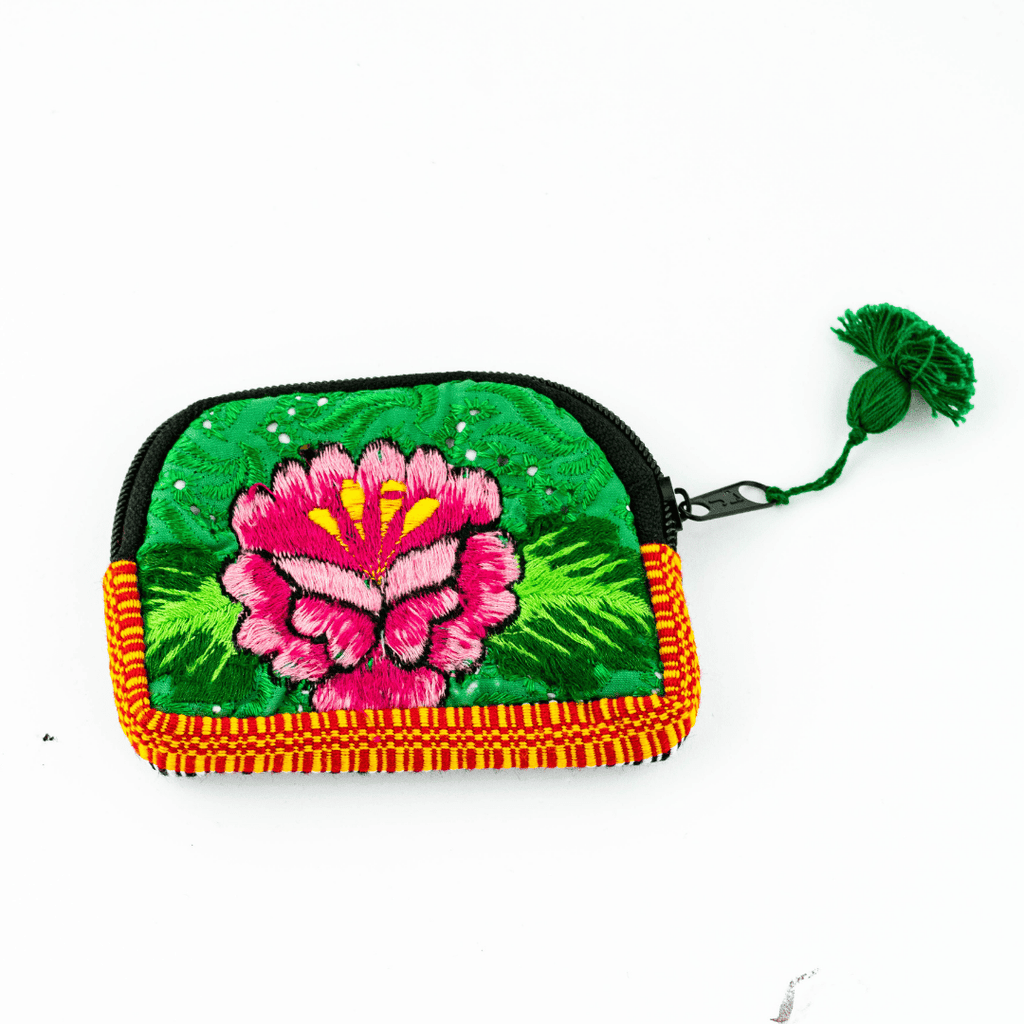 Up - cycled Half Moon Huipil Cosmetic Padded Bag with Tassel - Guatemala Bags La Vie Bien Up - cycled Half Moon Huipil Cosmetic Padded Bag with Tassel - Guatemala
