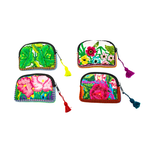 Up - cycled Half Moon Huipil Cosmetic Padded Bag with Tassel - Guatemala Bags La Vie Bien Up - cycled Half Moon Huipil Cosmetic Padded Bag with Tassel - Guatemala