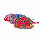 Up - cycled Half Moon Huipil Cosmetic Padded Bag with Tassel - Guatemala Bags La Vie Bien Up - cycled Half Moon Huipil Cosmetic Padded Bag with Tassel - Guatemala
