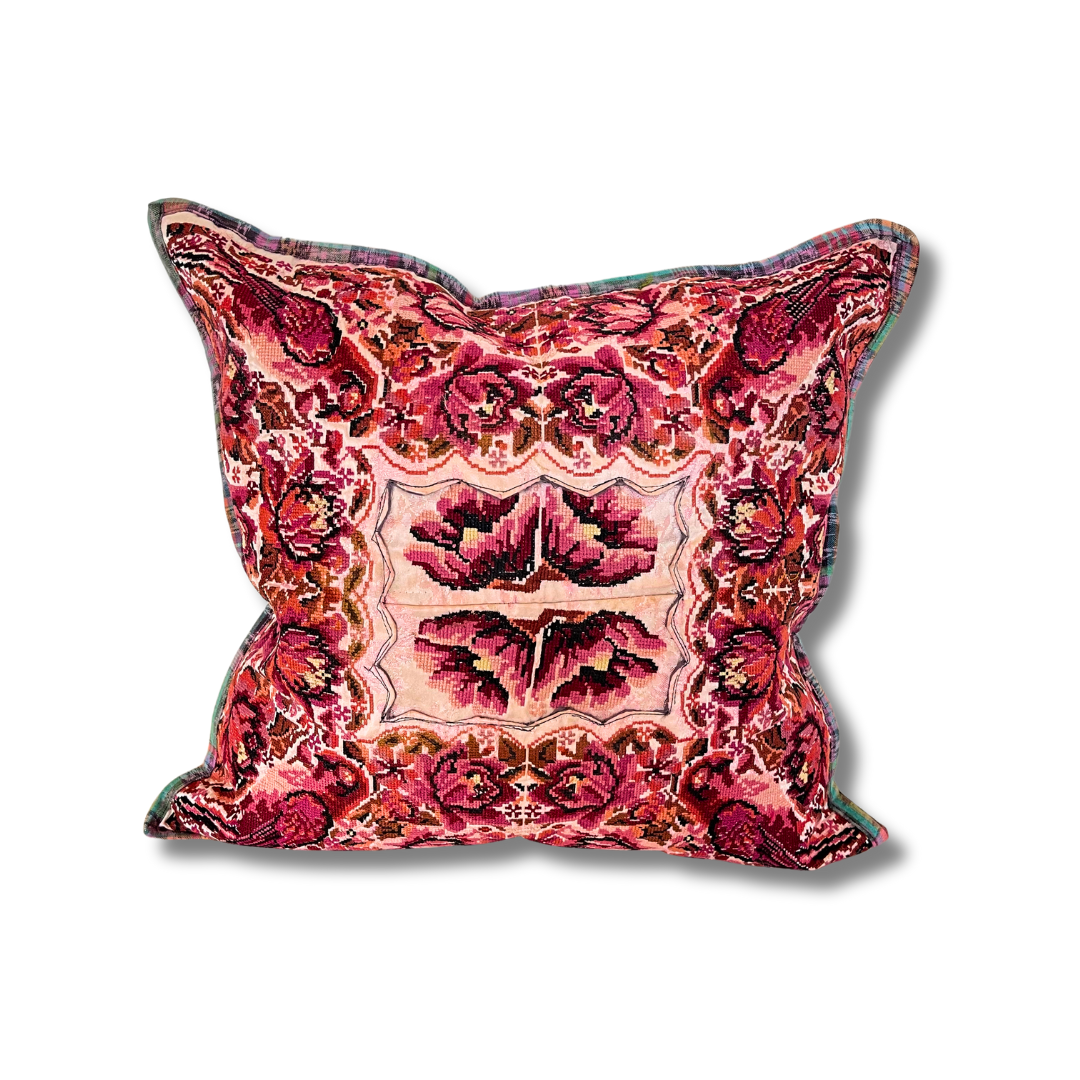 Up - cycled Maya Floral Huipil Textile Pillow Cover - Guatemala Decor La Vie Bien Up - cycled Maya Floral Huipil Textile Pillow Cover - Guatemala