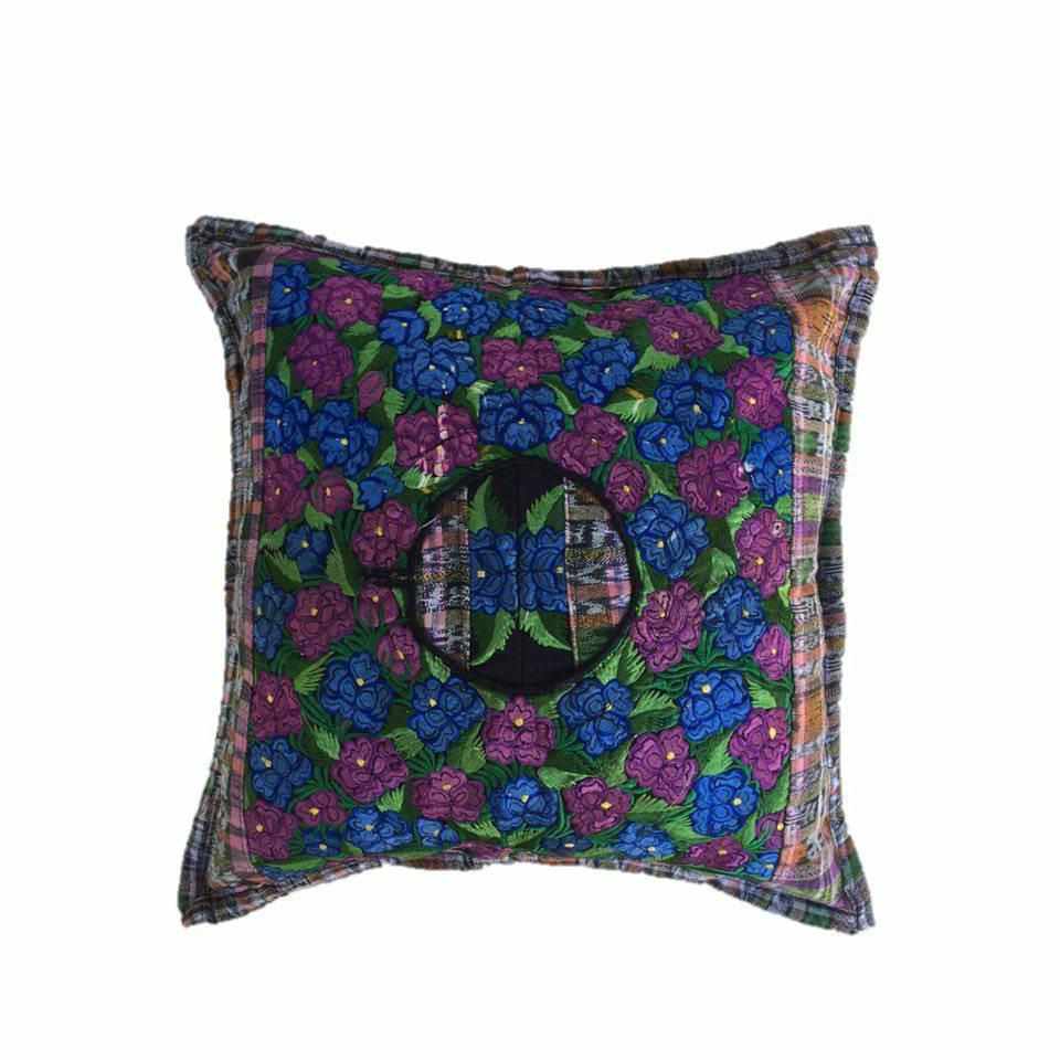 Up - cycled Maya Floral Huipil Textile Pillow Cover - Guatemala Decor La Vie Bien Up - cycled Maya Floral Huipil Textile Pillow Cover - Guatemala