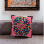 Up - cycled Maya Floral Huipil Textile Pillow Cover - Guatemala Decor La Vie Bien Up - cycled Maya Floral Huipil Textile Pillow Cover - Guatemala