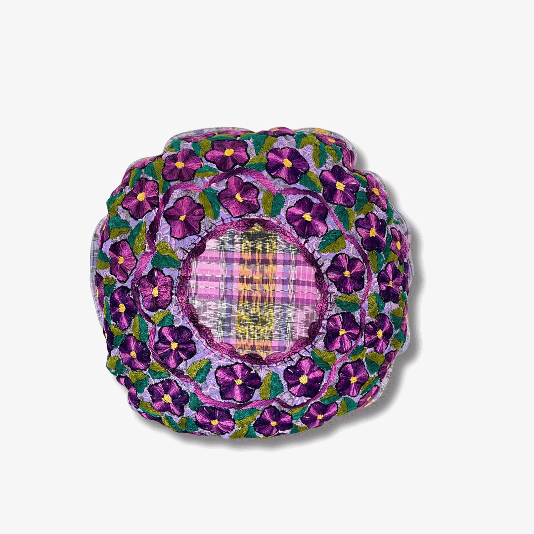 Up - cycled Moon Floral Huipil One - of - a - Kind Round Boho Pillow Cover - Guatemala Decor La Vie Bien Up - cycled Moon Floral Huipil One - of - a - Kind Round Boho Pillow Cover - Guatemala