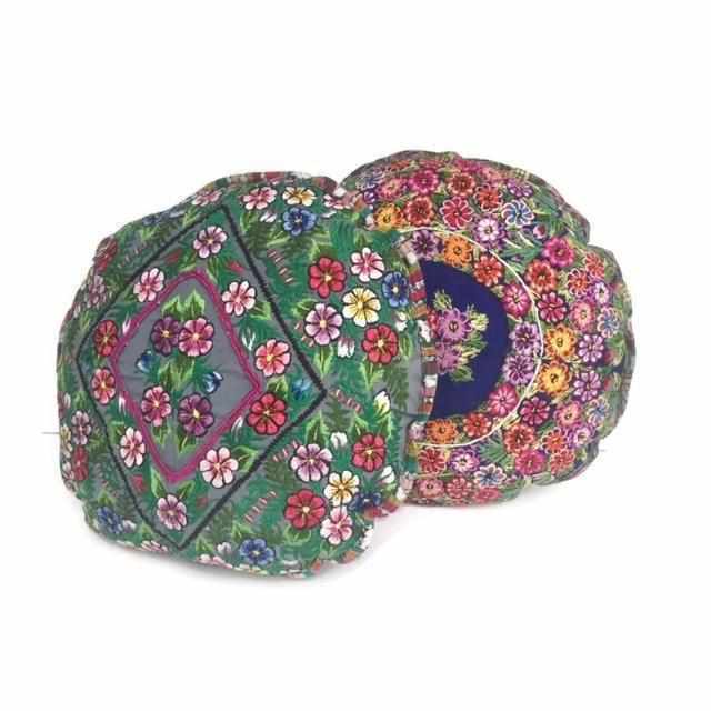 Up - cycled Moon Floral Huipil One - of - a - Kind Round Boho Pillow Cover - Guatemala Decor La Vie Bien Up - cycled Moon Floral Huipil One - of - a - Kind Round Boho Pillow Cover - Guatemala
