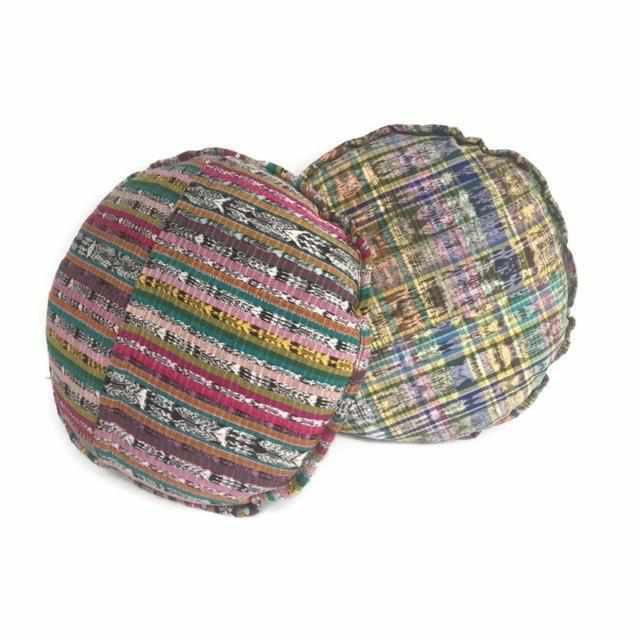 Up - cycled Moon Floral Huipil One - of - a - Kind Round Boho Pillow Cover - Guatemala Decor La Vie Bien Up - cycled Moon Floral Huipil One - of - a - Kind Round Boho Pillow Cover - Guatemala