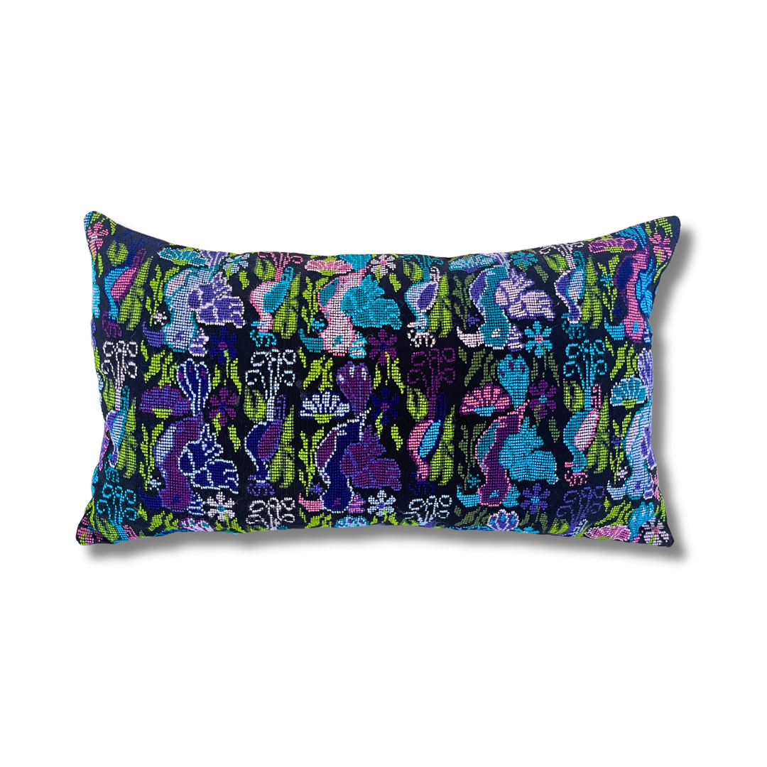 Up - cycled Pueblo Lumbar Pillow Huipil One - of - a - Kind Cover - Guatemala Decor La Vie Bien Up - cycled Pueblo Lumbar Pillow Huipil One - of - a - Kind Cover - Guatemala