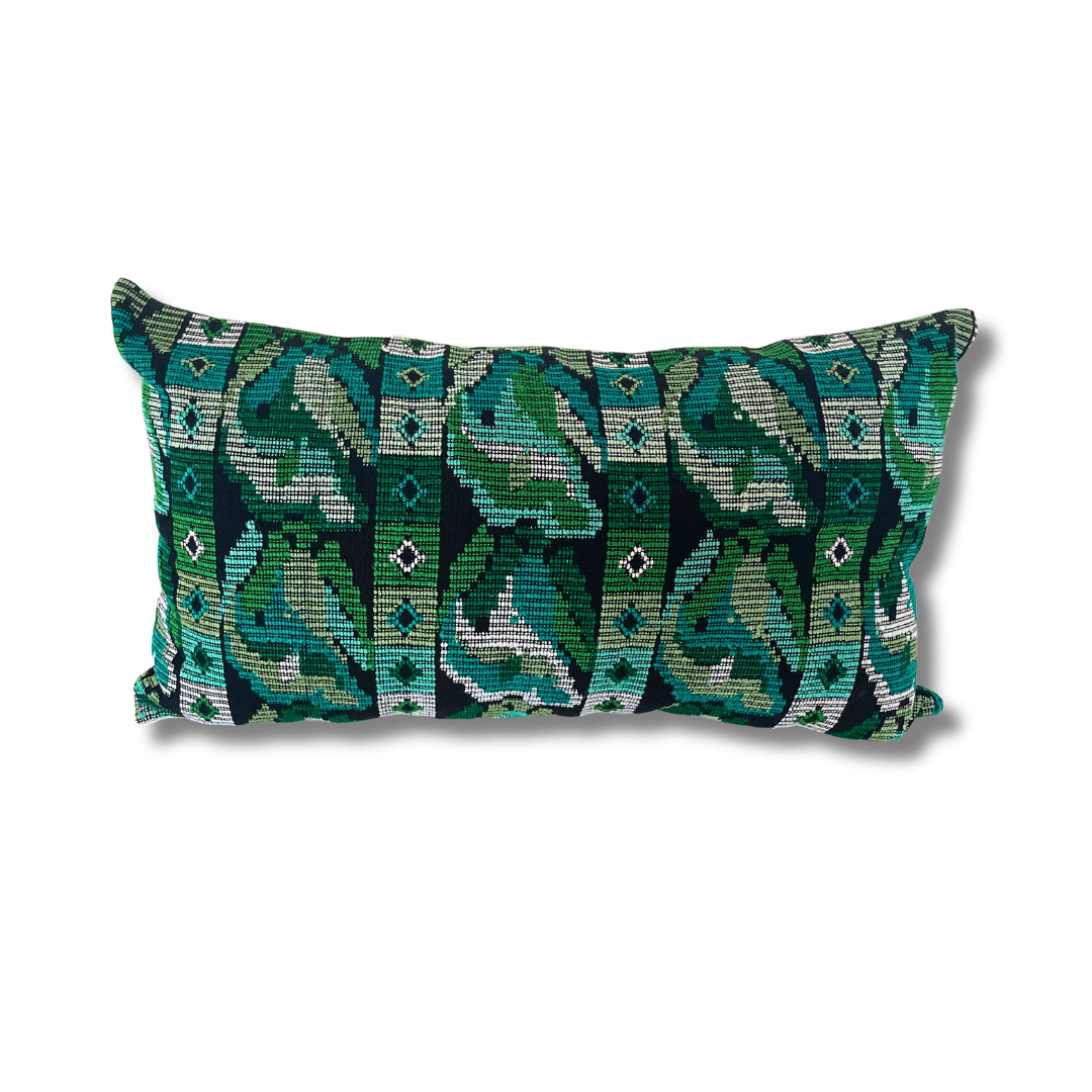 Up - cycled Pueblo Lumbar Pillow Huipil One - of - a - Kind Cover - Guatemala Decor La Vie Bien Up - cycled Pueblo Lumbar Pillow Huipil One - of - a - Kind Cover - Guatemala