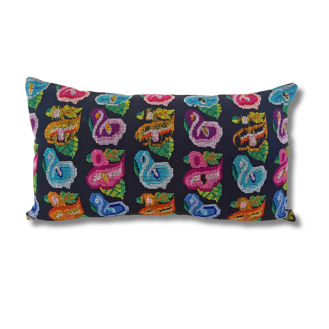 Up - cycled Pueblo Lumbar Pillow Huipil One - of - a - Kind Cover - Guatemala Decor La Vie Bien Up - cycled Pueblo Lumbar Pillow Huipil One - of - a - Kind Cover - Guatemala