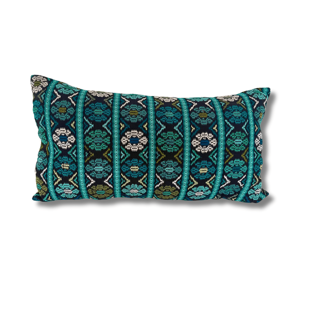 Up - cycled Pueblo Lumbar Pillow Huipil One - of - a - Kind Cover - Guatemala Decor La Vie Bien Up - cycled Pueblo Lumbar Pillow Huipil One - of - a - Kind Cover - Guatemala